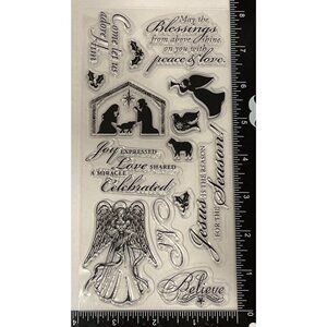 Nativity SCENE Clear PHOTOPOLYMER Stamps Set Religious Christmas Crafting